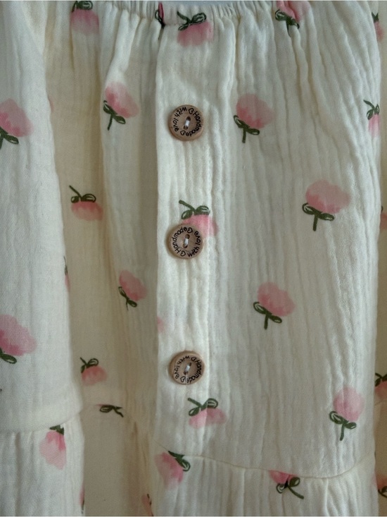 Dresses & Skirts - Sleeveless Cream Sundress with Pink Floral Print